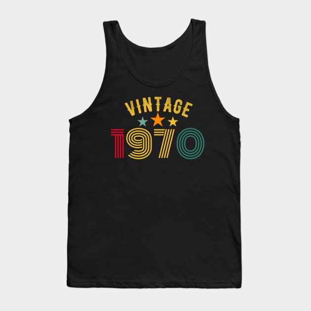 Vintage 1970 Birthday design Tank Top by PlusAdore